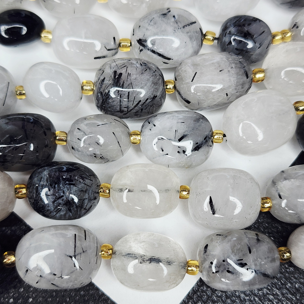 Кварц рутиловый, крупная галтовка, 10-15 мм, камни овалы бочонки, штучно