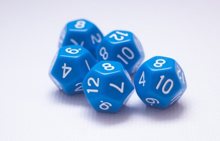 Кости Д12 синие - 5 шт.