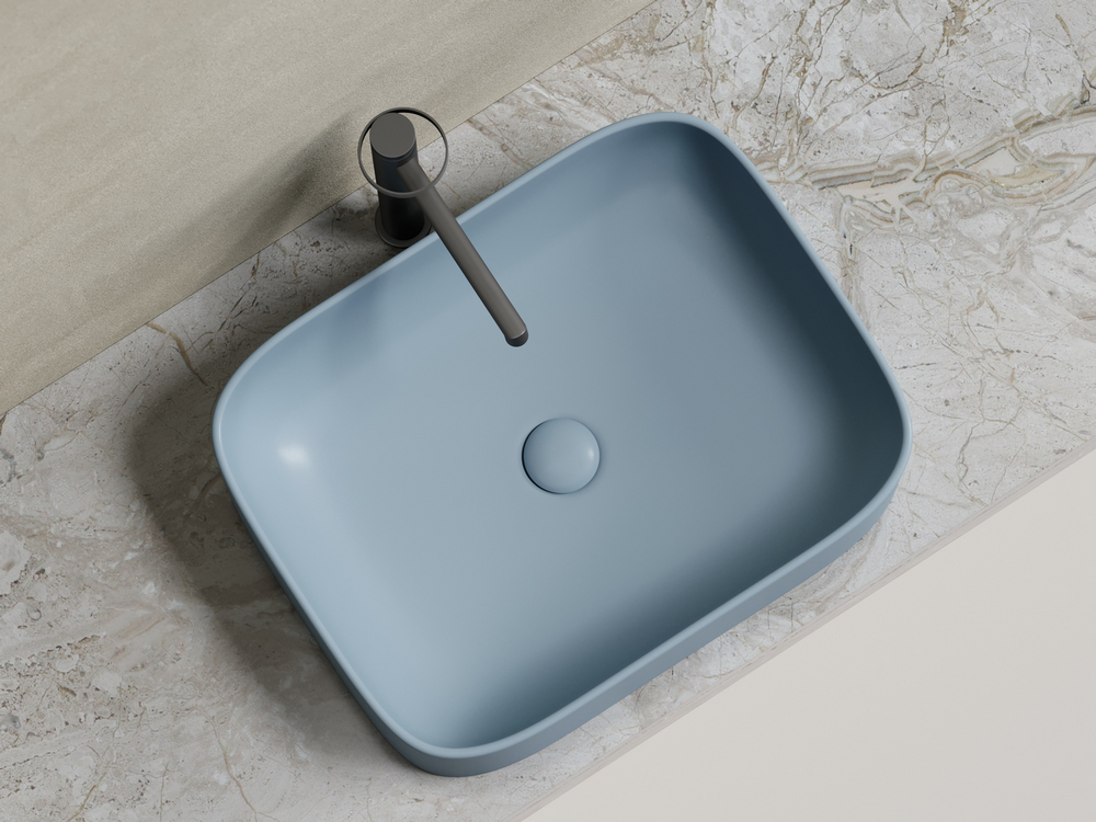 Умывальник чаша накладная прямоугольная (цвет Серо-x