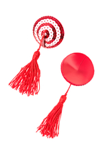 Пэстисы Erolanta Lingerie Collection круглые с кисточками красно-белые