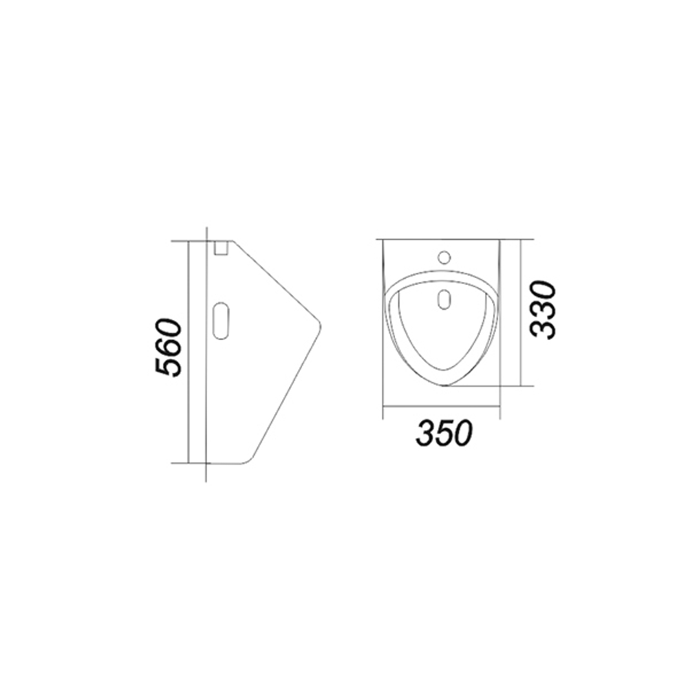 Писсуар "Long" гориз/верт. отвод, d 50 без крепл (Sanita Luxe)