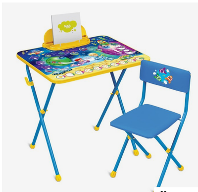 Комплект детской мебели «Познайка. Математика в космосе» складной, цвета столешницы МИКС