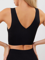 Удлиненный бесшовный бюстгальтер-топ Laser Bra (Размер: XL) (Цвет: пудровый)