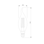 Филаментная светодиодная лампа «Свеча на ветру» C35 7W 3300K E14 (CW35 прозрачный) BLE1416