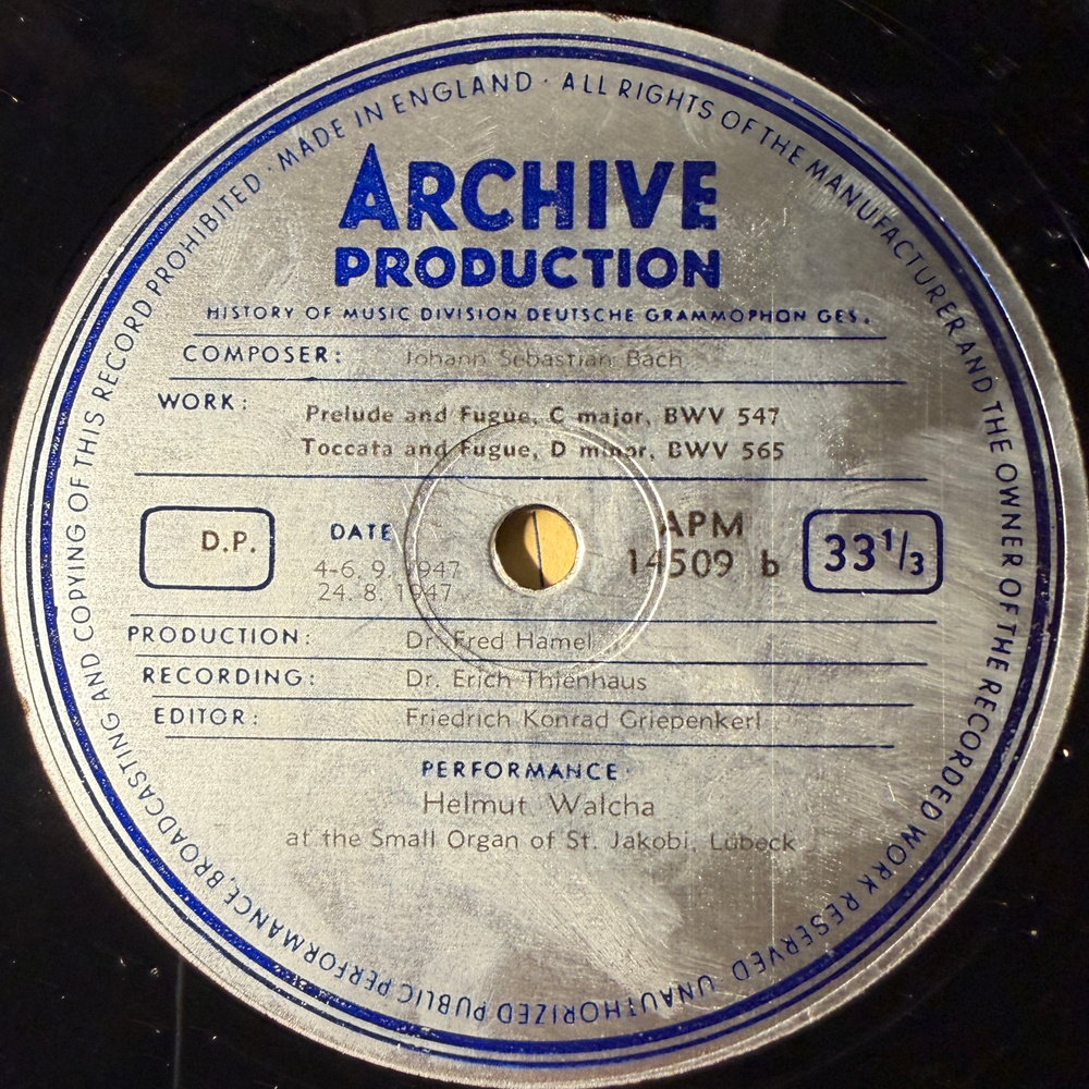 Бах - Хельмут Вальха (Англия 1956г.)