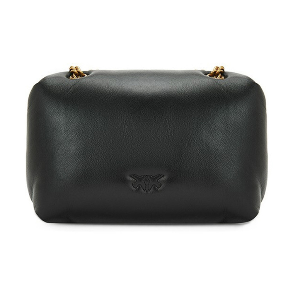 Сумка Pinko Puff Summer Limited Badge Wide Shoulder Strap Sheepskin Swallow Bag Shoulder Messenger Bag Mini Black Gold, 1P226J-Y72L-Z99