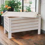 Сундук скамья 37х72х45, Эпларо, ящик для хранения вещей, деревянный, тумба в прихожую, для мангала и для сада, массив сосны, белый, Dipriz