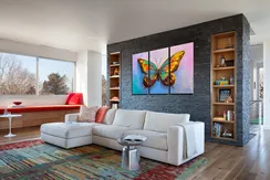 Модульная картина "Бабочка маслом"