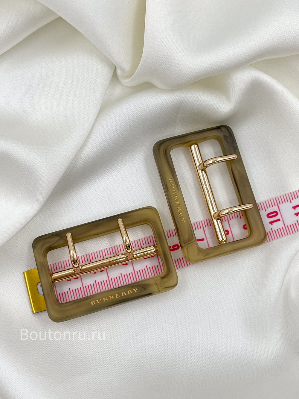 Пряжка Барб. коричневая матовая с золотом