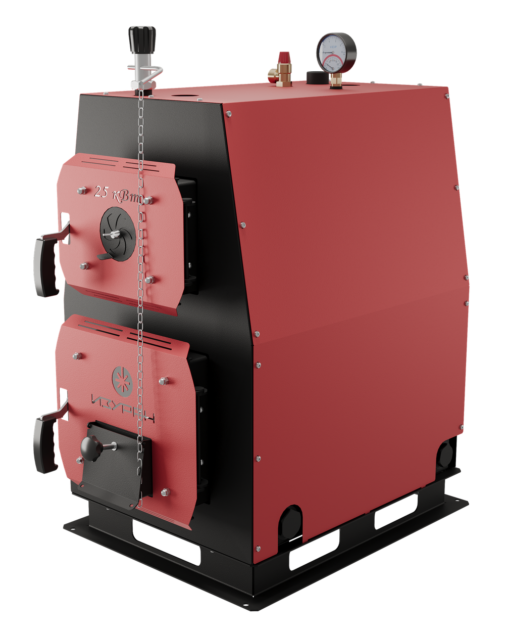 Твердотопливный котел длительного горения Изуран-100 в кожухе на 100 кВт. Отапливаемое помещение до 2700 куб.м. Производитель - Изуран