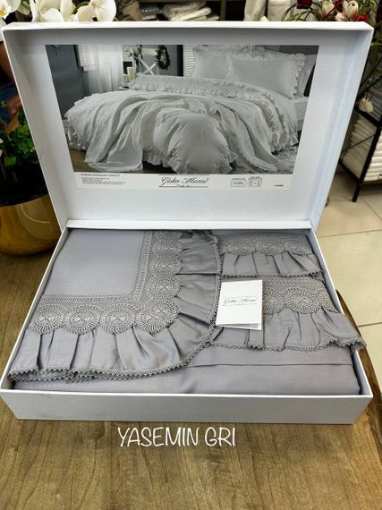 Постельное белье Gelin Home YASEMIN серый евро