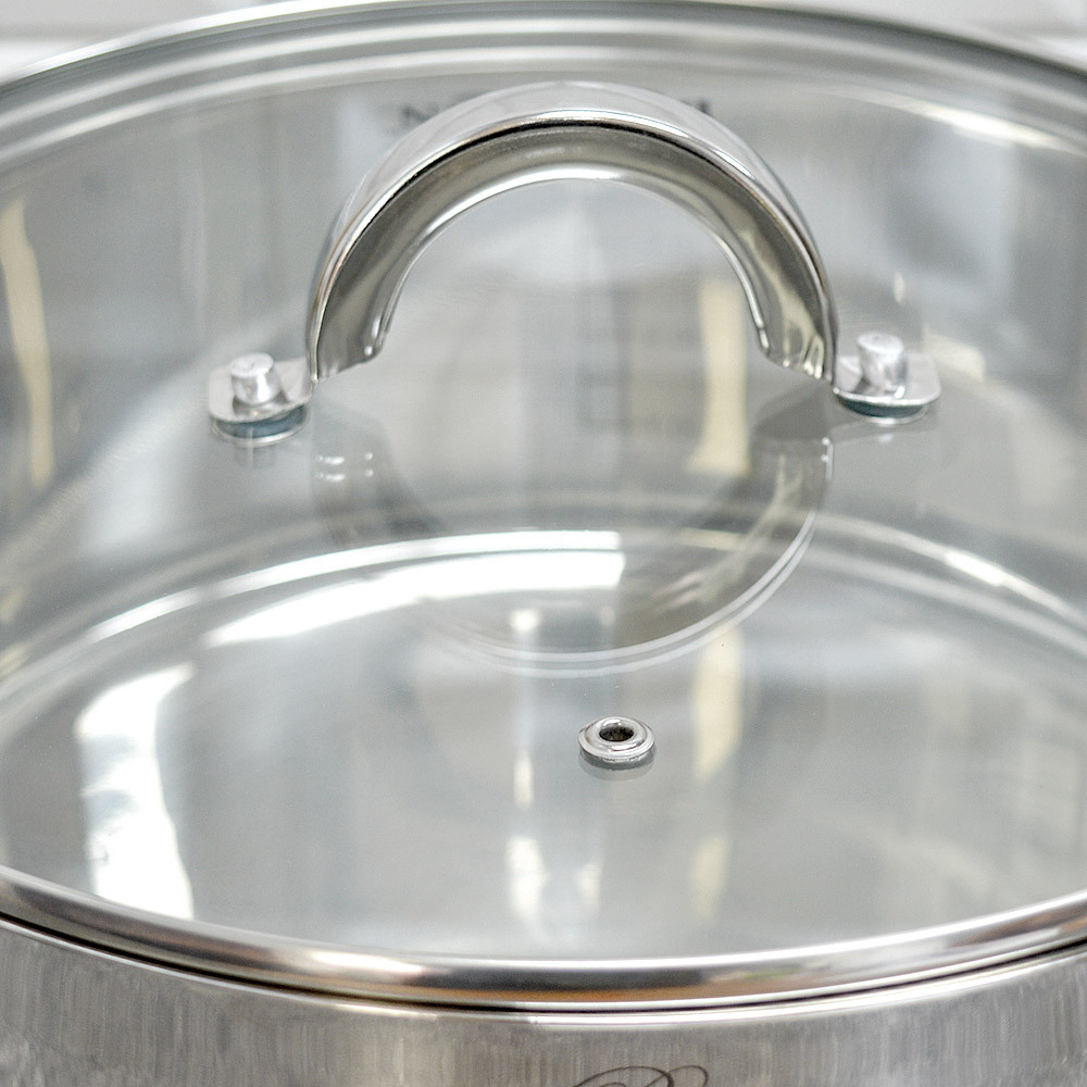 Кастрюля 6л нерж со стеклянной крышкой, 1028