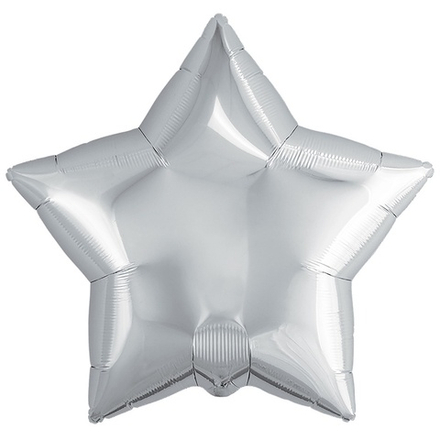 Фольгированный шар-звезда, металлик, серебро, 76 см