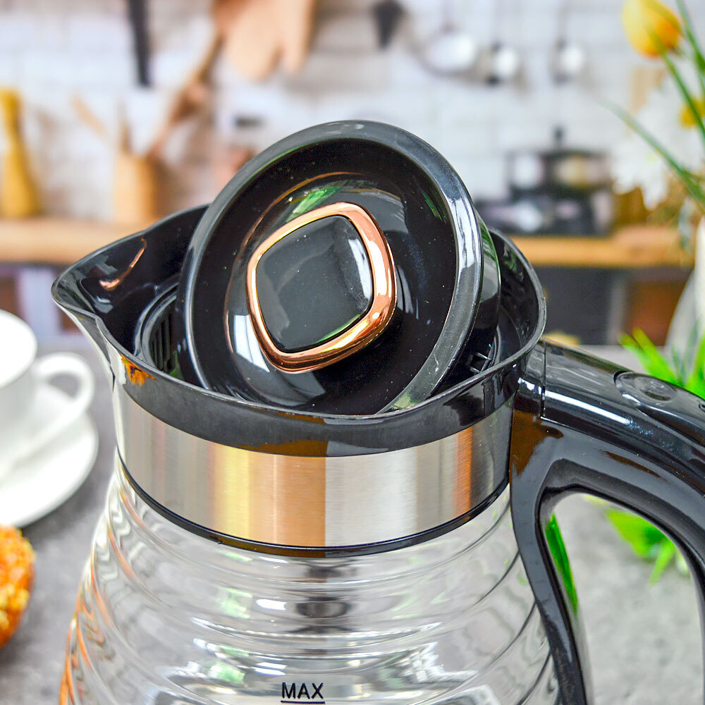 Чайник электрический 2л "Lykas", стекло с подсветкой, L-910