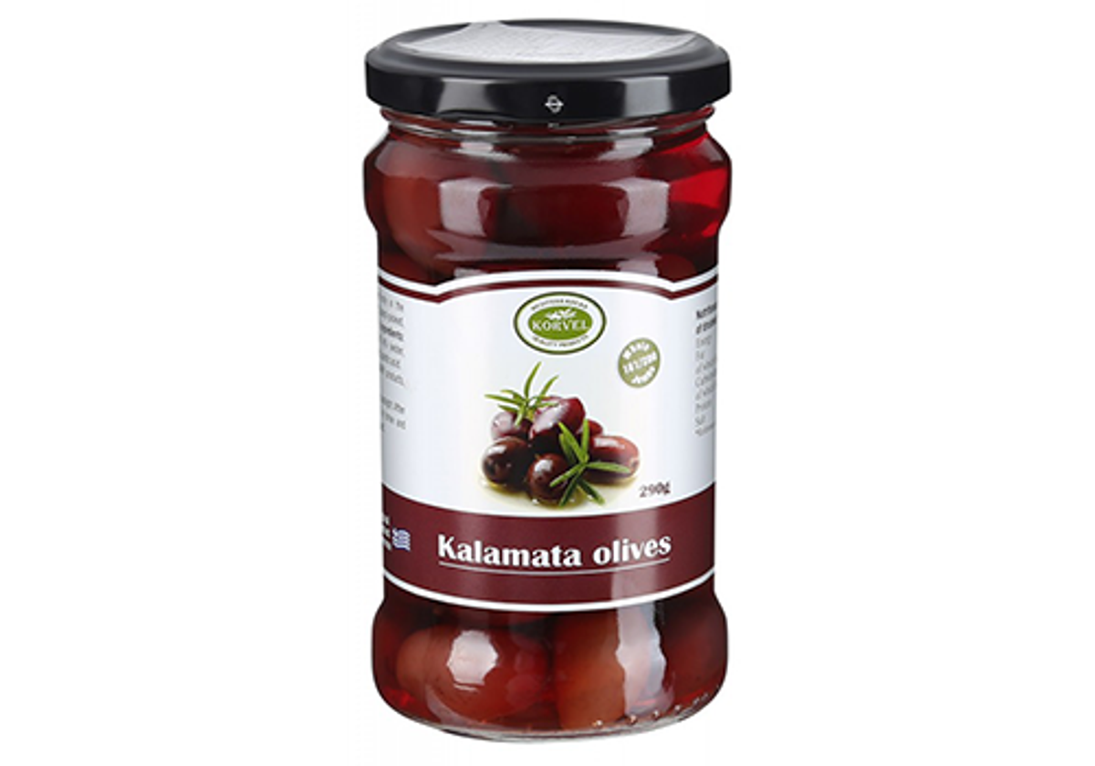Оливки каламата с косточкой Korvel, 290г