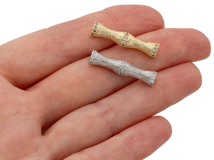 Спейсер "Бамбук" со стразами, 25,5мм