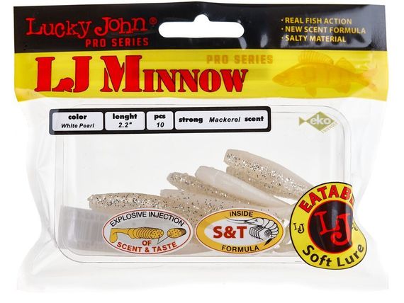 Виброхвосты съедобные LJ Pro Series MINNOW 2.2in (5,6 см), цв. T47, 10 шт.