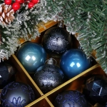 Новогодние шары «Зимняя вечеринка» 6 см (набор 16 шт), Сапфир