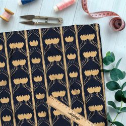 Ткань премиум шелк искусственный Армани цветочный орнамент