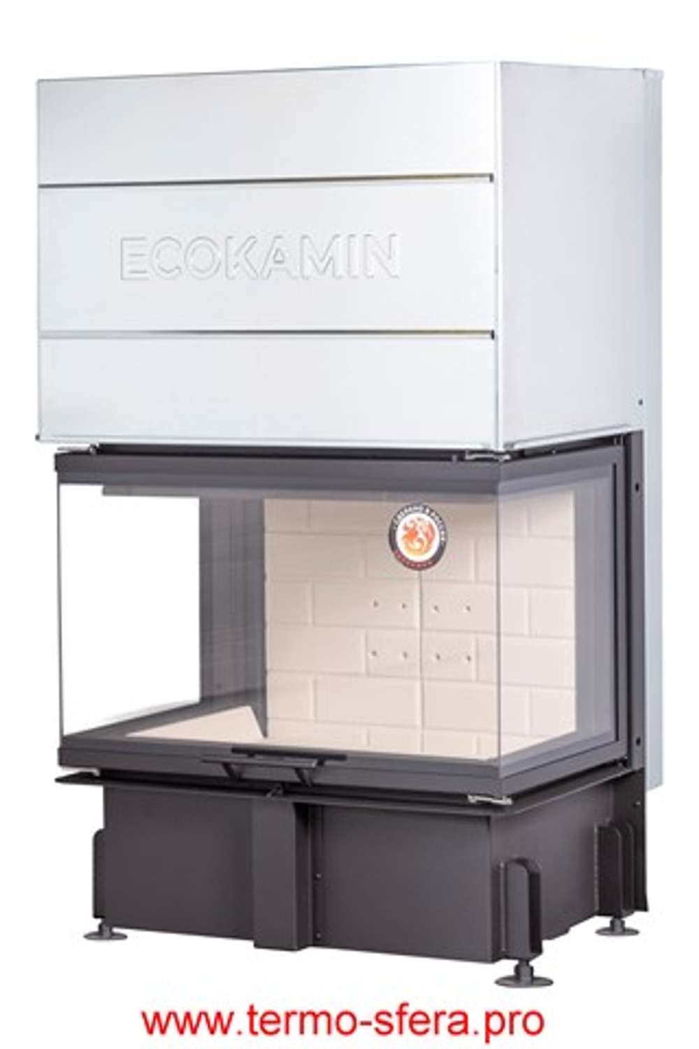 Каминная топка Экокамин ДЕЛЬТА 800 три стекла принтинг