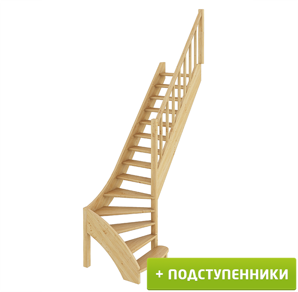 Лестница на второй этаж ЛС-07м/2 Правая с подступенками