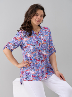 Блузка БЛ-131/джинса-надписисиреневые