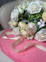 Платье для цветов. Круглая форма. Мех искусственный. Цвет:Ярко-розовый.