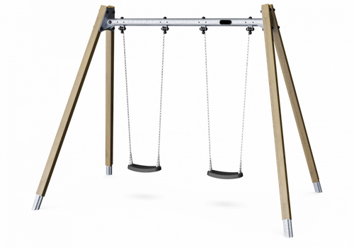 Двойные качели, Н=2,5 м, твёрдая древесина