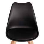 Стул TULIP (mod. 73-1) дерево/пластик/экокожа, 47,5x55x80 см, Черный (Black)