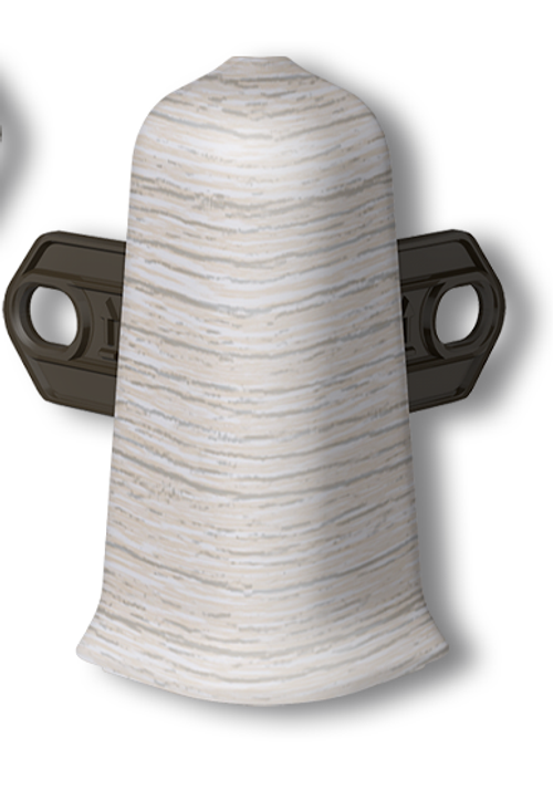 Угол наружный с крепежом для плинтуса 70мм "Деконика" 253 Ясень серый