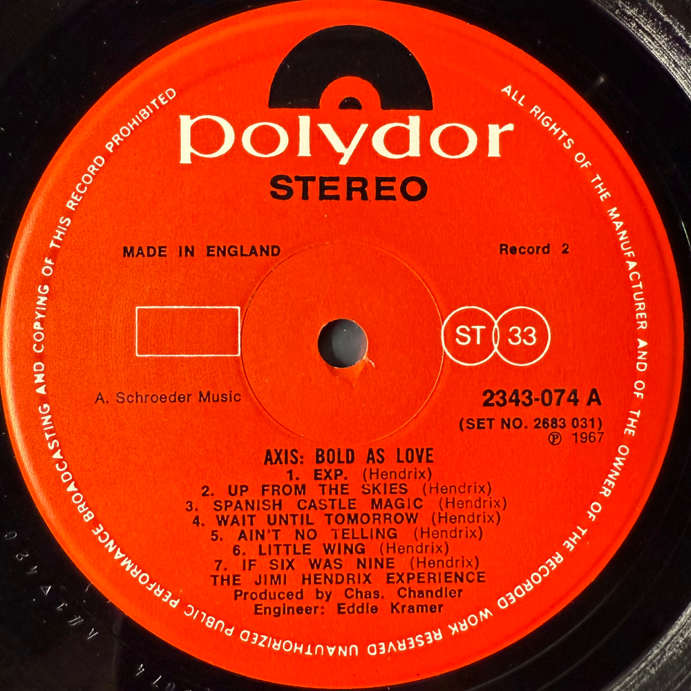 The Jimi Hendrix Experience ‎– Are You Experienced / Axis: Bold As Love 2LP (Англия 1973г.)
