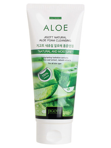 JIGOTT Пенка для умывания с экстрактом алоэ/Natural Aloe Foam Cleansing, 180мл