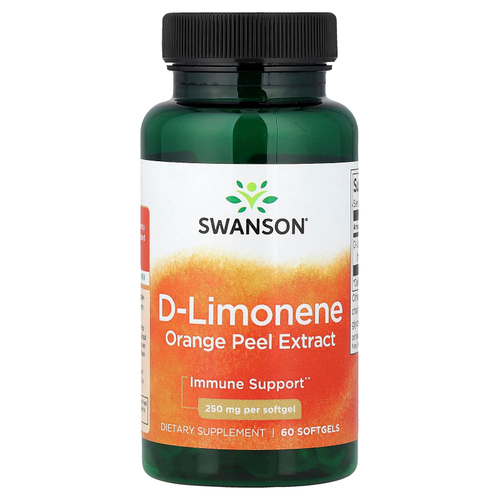 Swanson Vitamins, D-лимонен, экстракт апельсиновой цедры, 250 мг, 60 мягких таблеток