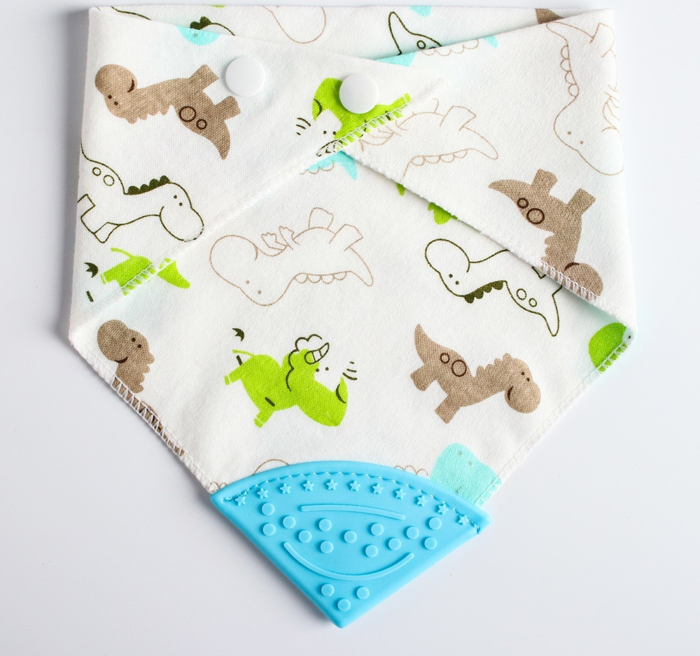 4405121 Нагрудник с прорезывателем, цвет голубой МИКС