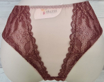 Трусики-слипы с завышенной линией талии из кружева с люрексом (Размер: XXXL) (Цвет: светло-бордовый)