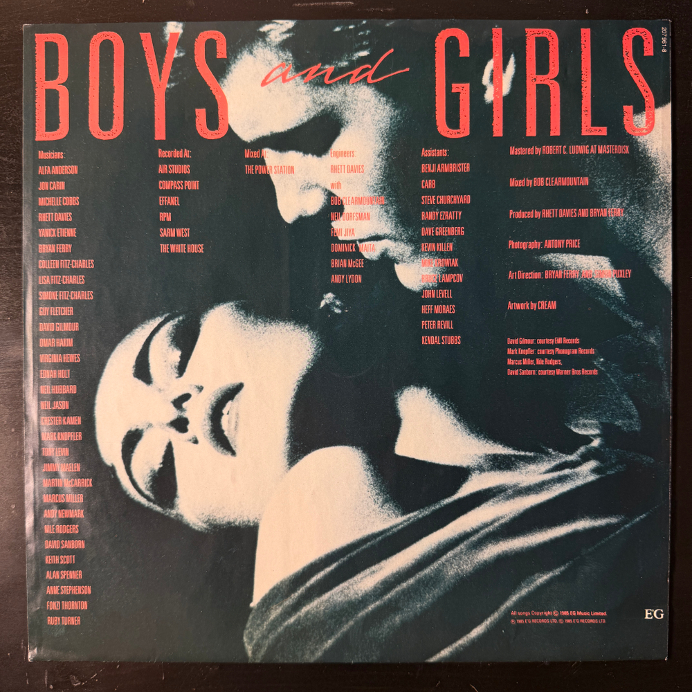 Bryan Ferry ‎– Boys And Girls (Европа 1985г.)