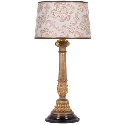 Настольная лампа Испанская Колонна Бронза с абажуром Тюссо Vatican (Ватикан) Латте
