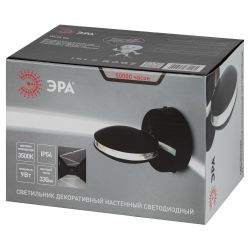 Светильник накладной светодиодный ЭРА WL44 BK 9Вт 3500К IP54 черный для интерьера и фасадов зданий | Фасадная декоративная подсветка