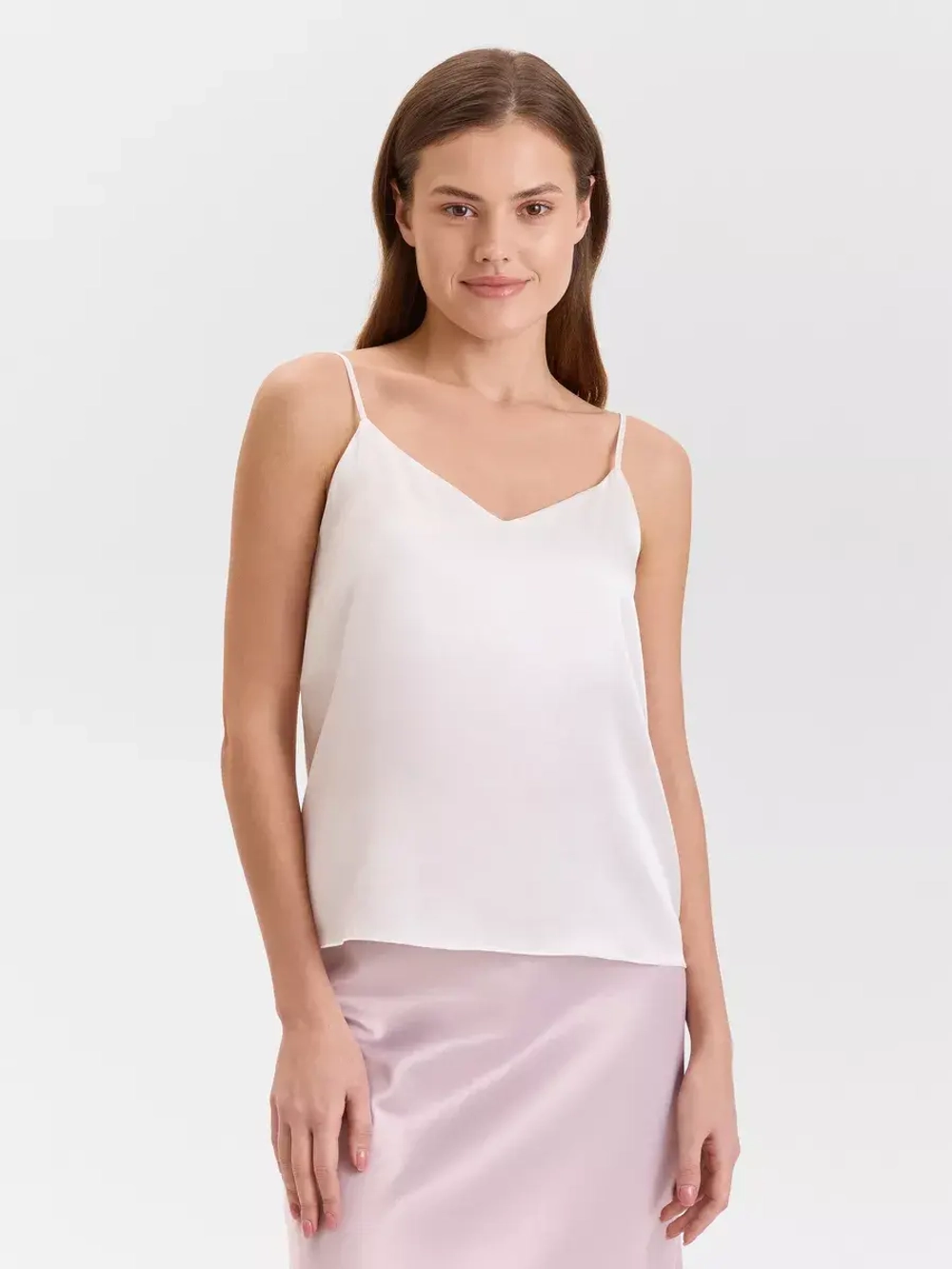 Топ вечерний под пиджак на бретельках шелковый