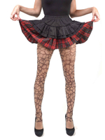 Колготки с принтом в виде ячеистой сетки (Размер: S-M-L) (Цвет: бежевый)