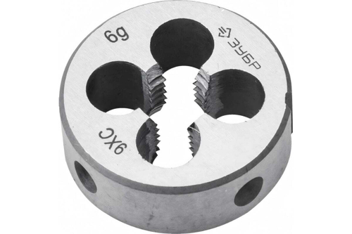 Круглая ручная плашка для нарезания метрической резьбы Зубр "МАСТЕР" М10x1,5 4-28022-10-1.5