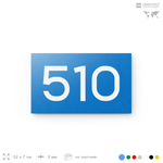 Номер на дверь 510, табличка на дверь для офиса, квартиры, кабинета, аудитории, склада, голубая 120х70 мм, Айдентика Технолоджи