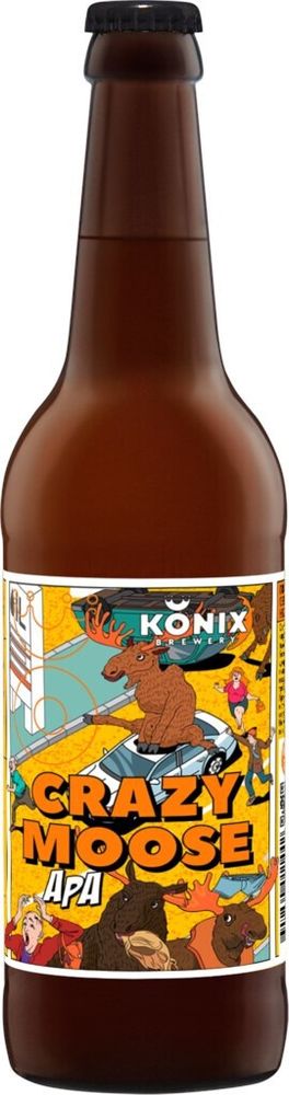 Пиво Коникс Сумасшедший Лось Американский Светлый Эль / Konix Crazy Moose APA 0.5л - 6шт