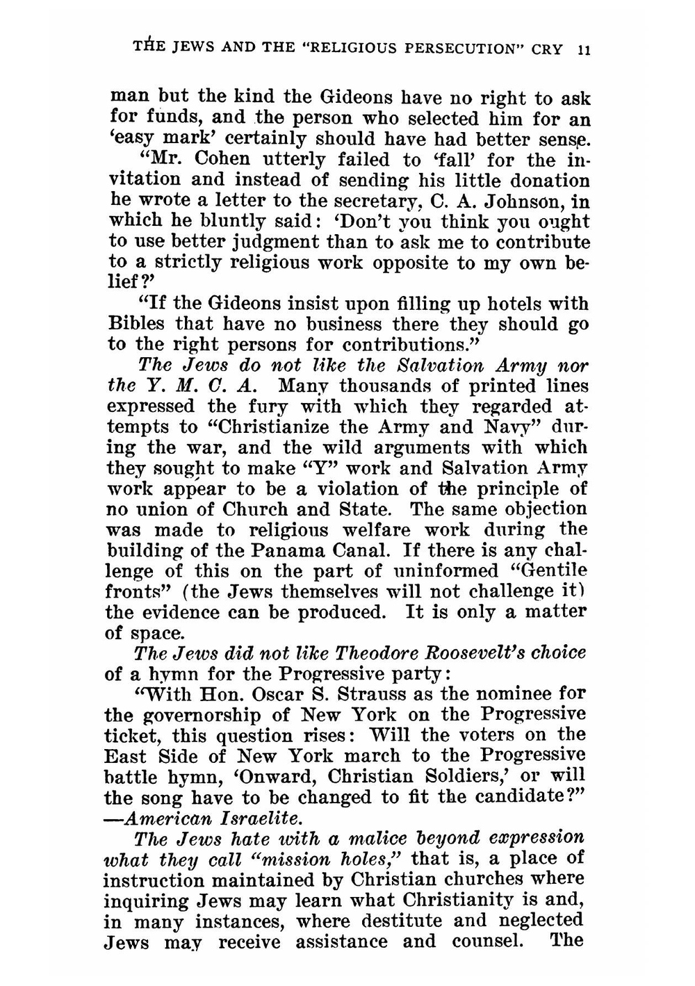 Jewish influences in American life. Volume 3 of the International Jew, the world's foremost problem; being a reprint of a third selection from articles appearing in the Dearborn independent | M. l'abbé Trochon