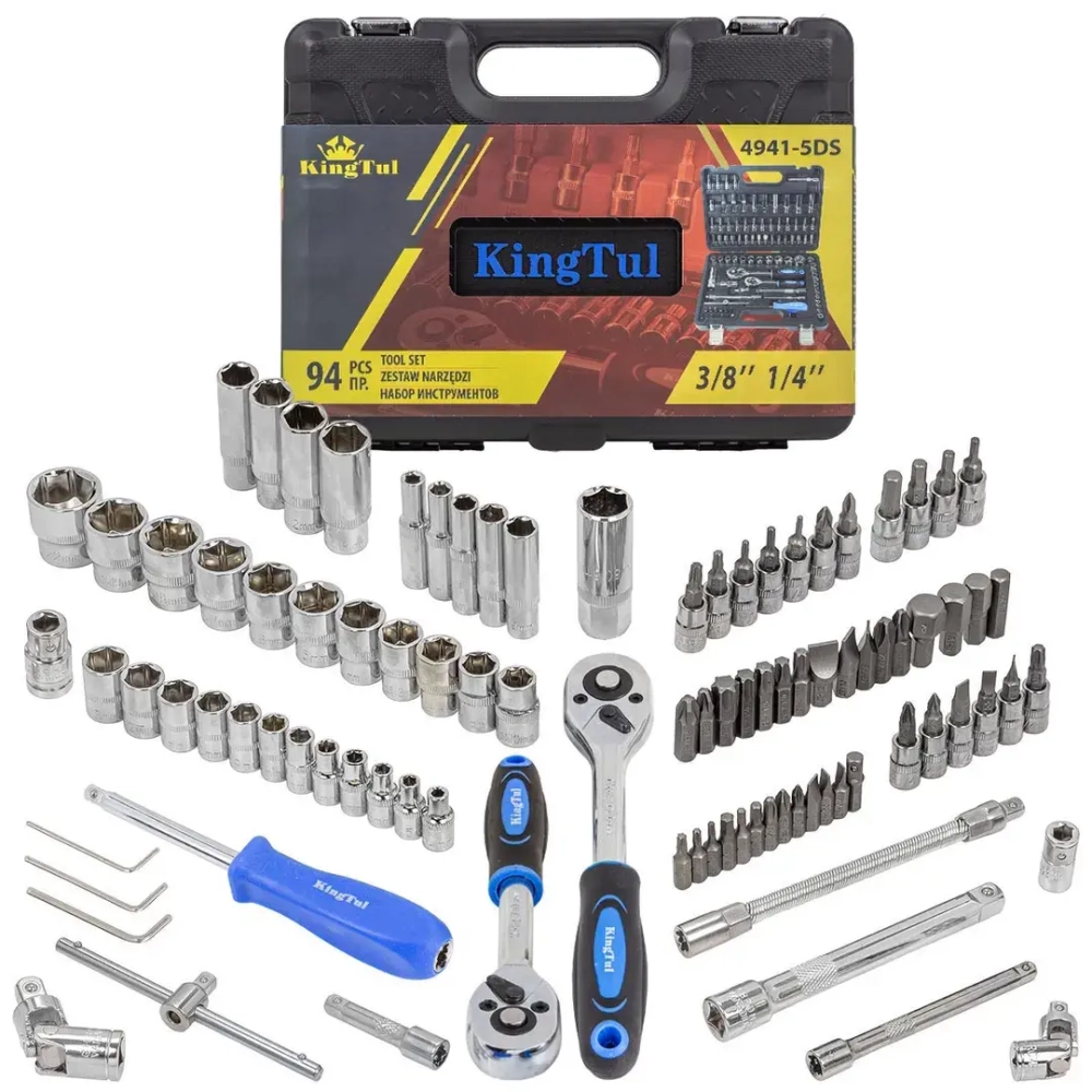 Набор инструментов 94 пр. 1/4''3/8''(6гр)(4-22мм) KINGTUL KT-4941-5DS-м