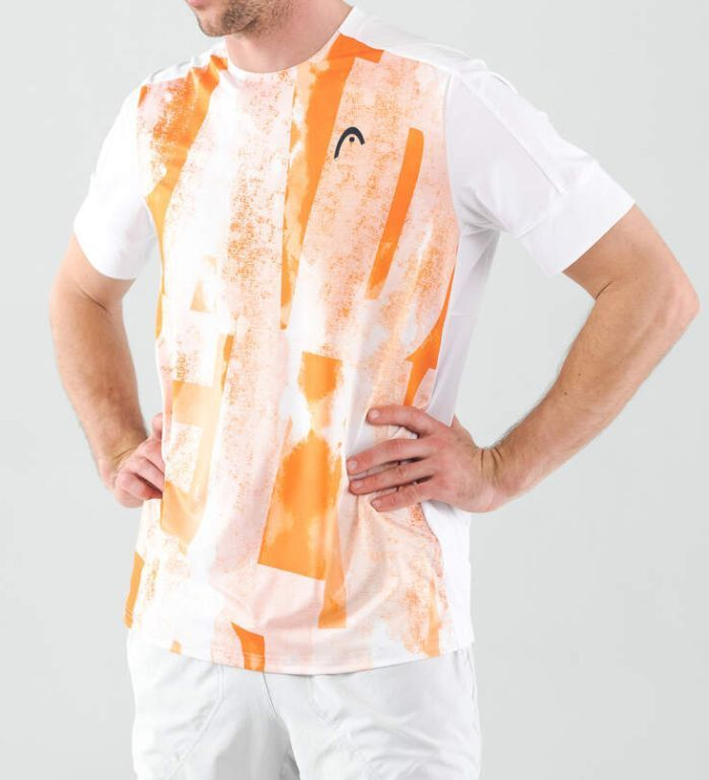 Мужская теннисная футболка Head Padel Tech T-Shirt - padel print/orange
