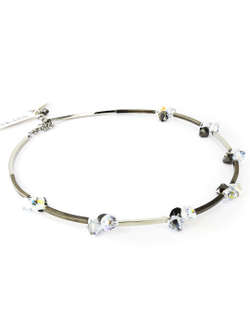 4489 Coeur de Lion колье с кристаллами Сваровски.  Радужно-бриллиантовые кристаллы классической огранки и металл.