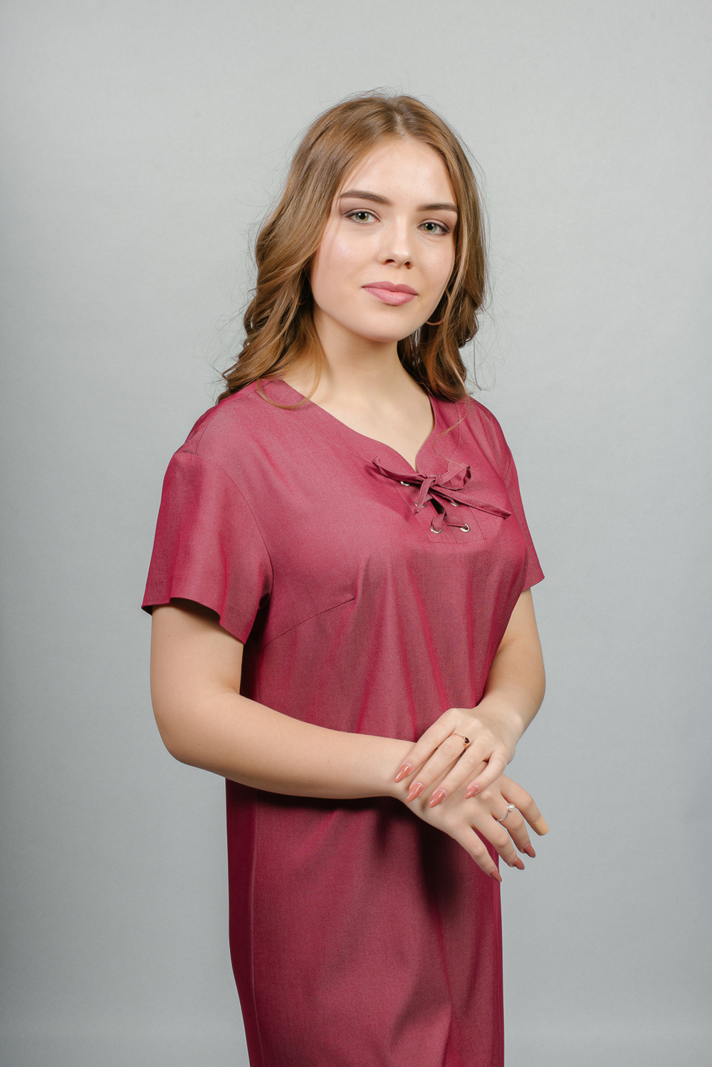Летнее платье 2234ЮП, бордовый #364Б052234ЮП