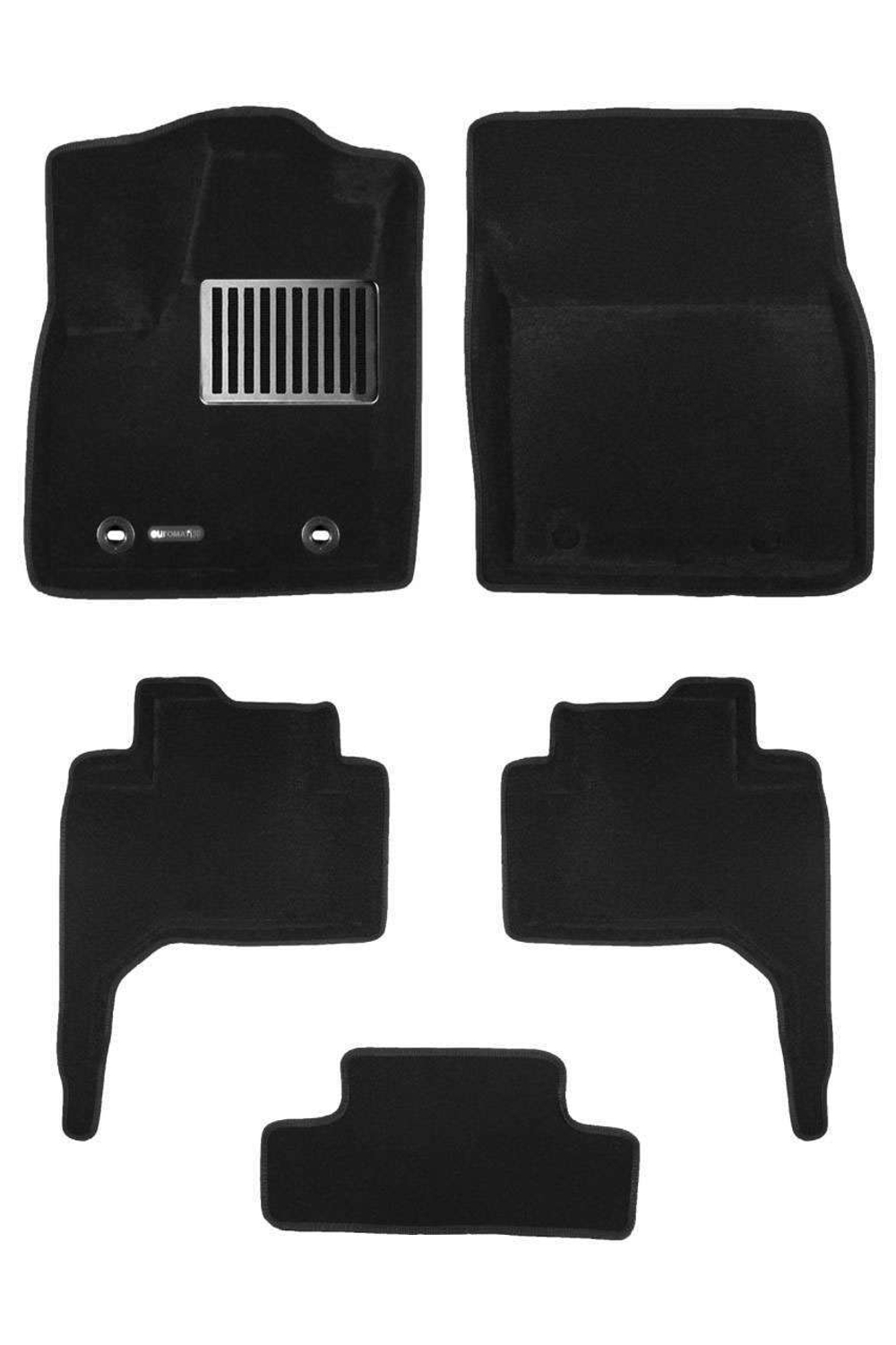 Коврики салона для TOYOTA Land Cruiser 300 2021- с креп. Euromat 3D Lux черные. Арт. EM3D-005109