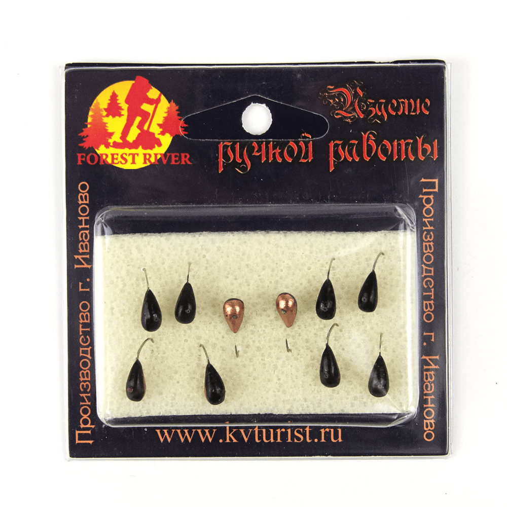 Мормышка "Капелька" с кембриком, 1 коронка, Медь (0.6гр, 10шт/уп), Одинцов